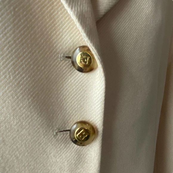 Vintage Escada Margaretha Ley 44 Cashmere Silk Blazer Jacket Beige Tan - Picture 5 of 9